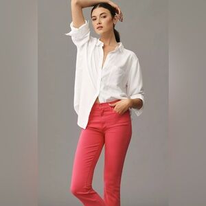 Anthropologie Mother the Dropout Relaxed Coral Crop Sz 26